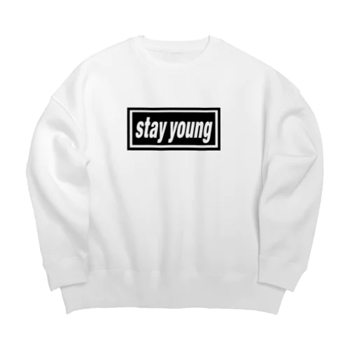 stay young-ステイヤング-BOXロゴ Big Crew Neck Sweatshirt