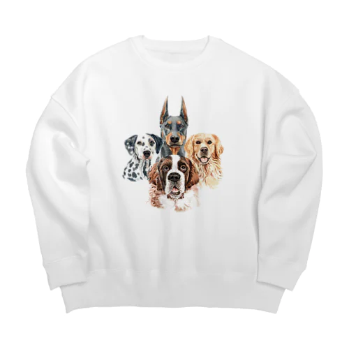 賢くて優しい、大きい犬たち。 Big Crew Neck Sweatshirt