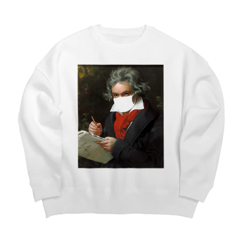 白マスクの男性 Beethoven-ベートーヴェン- Big Crew Neck Sweatshirt