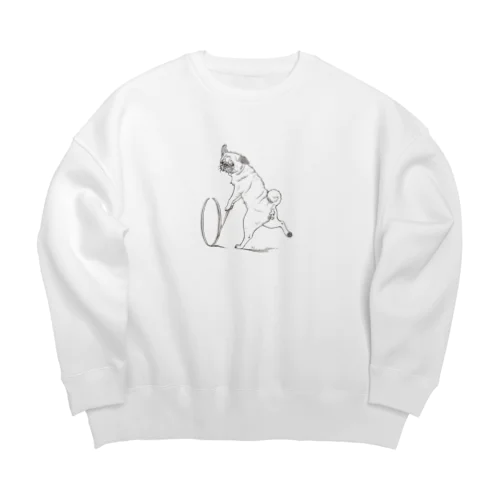 パグの輪回し～フォーン Big Crew Neck Sweatshirt