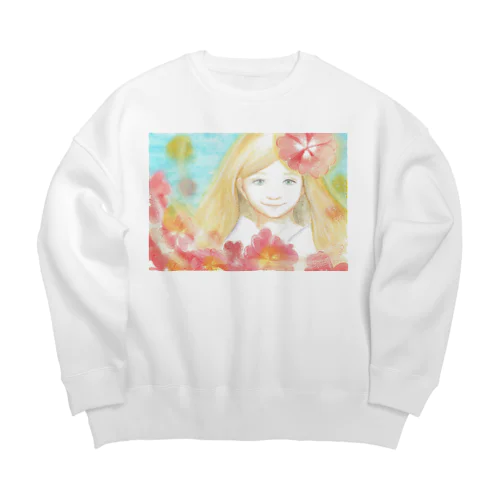 花の妖精 Big Crew Neck Sweatshirt