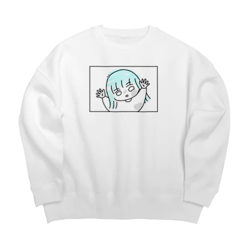 くっつく娘 Big Crew Neck Sweatshirt