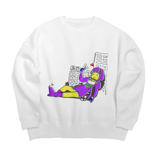 都会には住みずらい【行方白子】 Big Crew Neck Sweatshirt