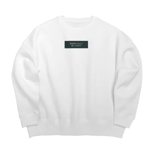 意地悪をされたら優しさを返す Big Crew Neck Sweatshirt