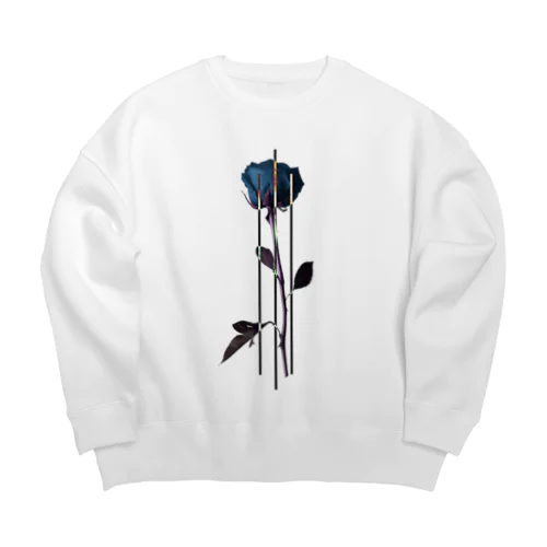 Blue rose Big Crew Neck Sweatshirt