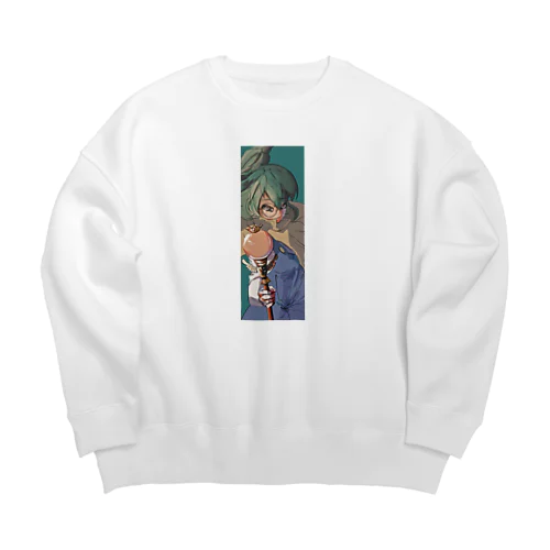 眼鏡っ子魔法少女 Big Crew Neck Sweatshirt