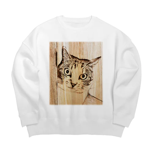 スケッチ風の猫さん Big Crew Neck Sweatshirt