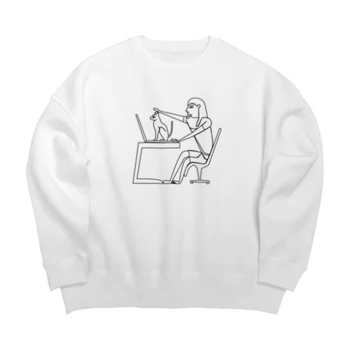 古代エジプトのリモートワーク Big Crew Neck Sweatshirt