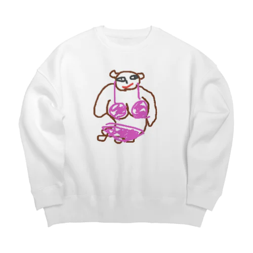 セクシーなたぬきちゃん Big Crew Neck Sweatshirt