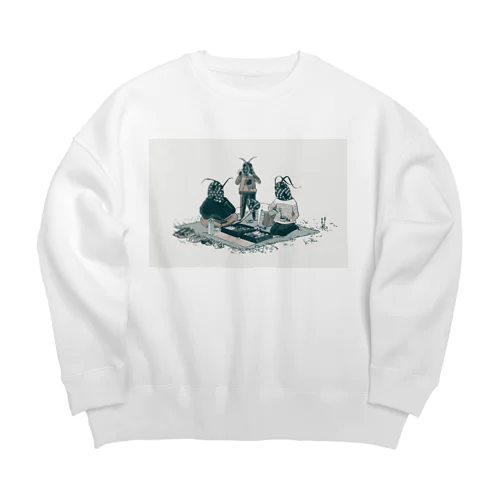 トノサマバッタのお花見 Big Crew Neck Sweatshirt