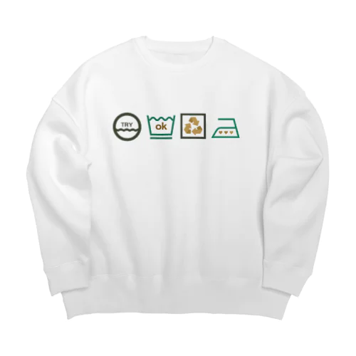 洗えます Big Crew Neck Sweatshirt