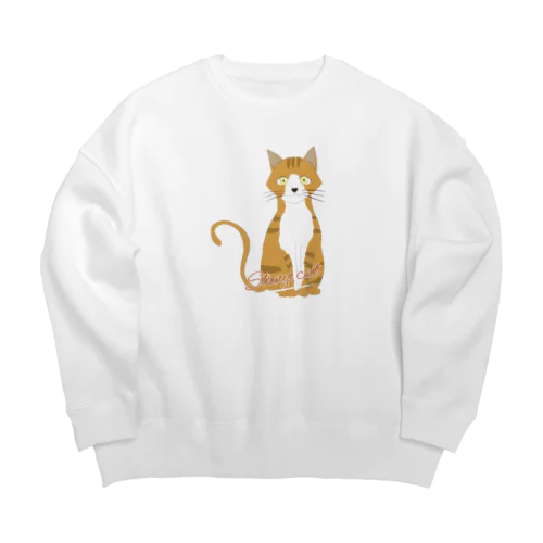 野良猫ちゃん Big Crew Neck Sweatshirt