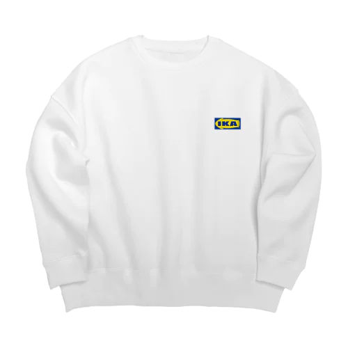 IKA イカ いか  ロゴ ワンポイント Big Crew Neck Sweatshirt