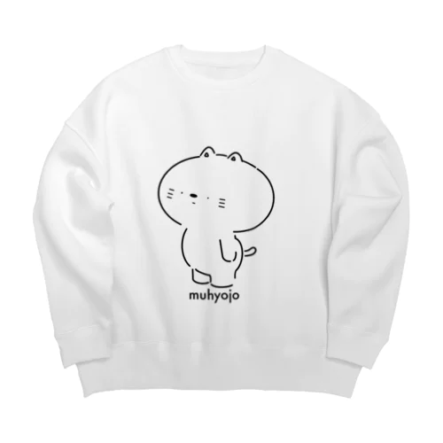 むひょうじょうネコ　直立 Big Crew Neck Sweatshirt