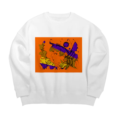 オレンジ Big Crew Neck Sweatshirt