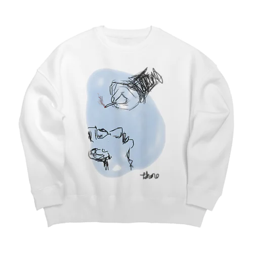 タバコ夢 Big Crew Neck Sweatshirt