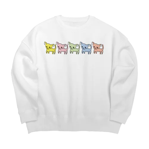 ゆるチワワ（カラフル） Big Crew Neck Sweatshirt