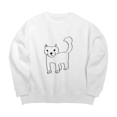 画伯イヌイラスト Big Crew Neck Sweatshirt