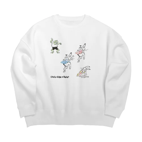 鳥獣戯画×バレエ【プレバレエ】 Big Crew Neck Sweatshirt