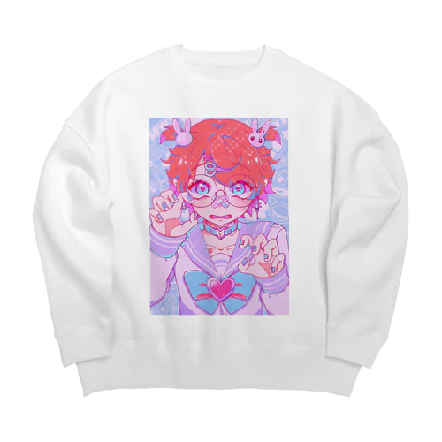 めんへらへら Big Crew Neck Sweatshirt