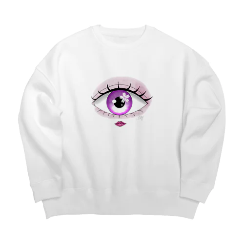 単眼ちゃん春 Big Crew Neck Sweatshirt