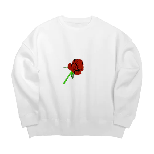 一輪のバラ Big Crew Neck Sweatshirt