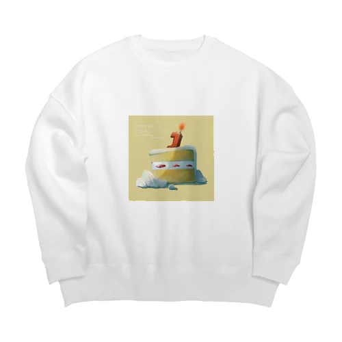 おめでtou(黄色) Big Crew Neck Sweatshirt