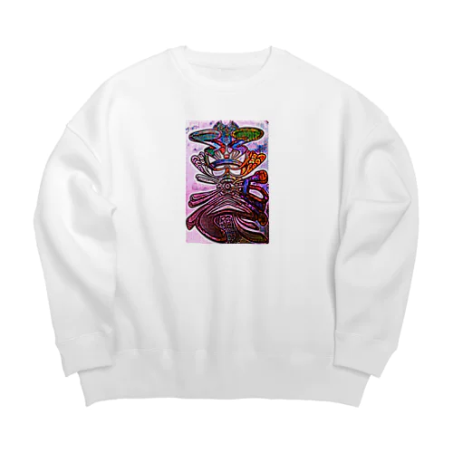 弱肉強食　天死 Big Crew Neck Sweatshirt