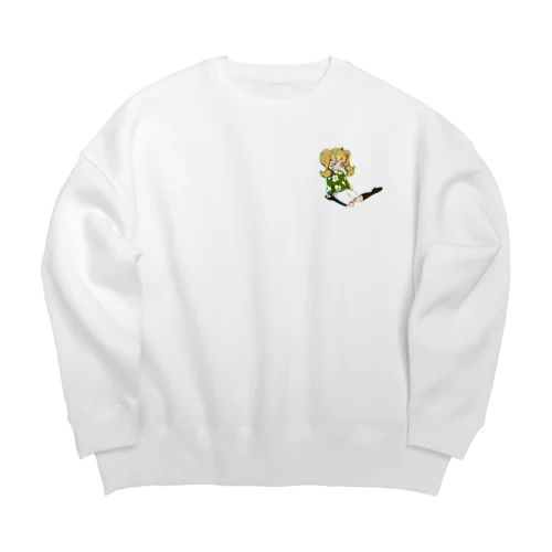 ツインテール、お花ちゃん Big Crew Neck Sweatshirt