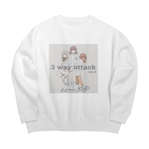 3 way attack vol.2 Big Crew Neck Sweatshirt
