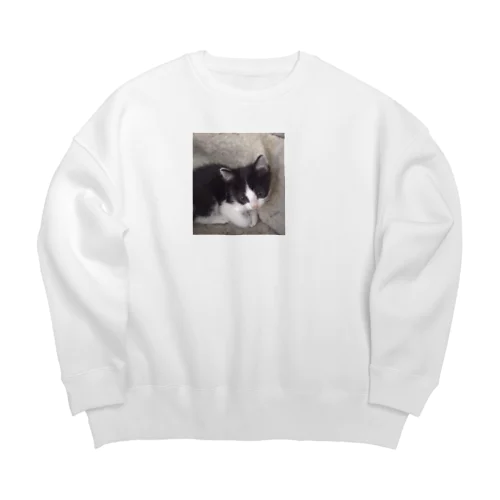 おすまし猫 テールくん Big Crew Neck Sweatshirt