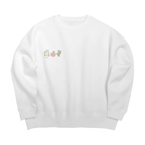 ひよこりんごさぼてん Big Crew Neck Sweatshirt