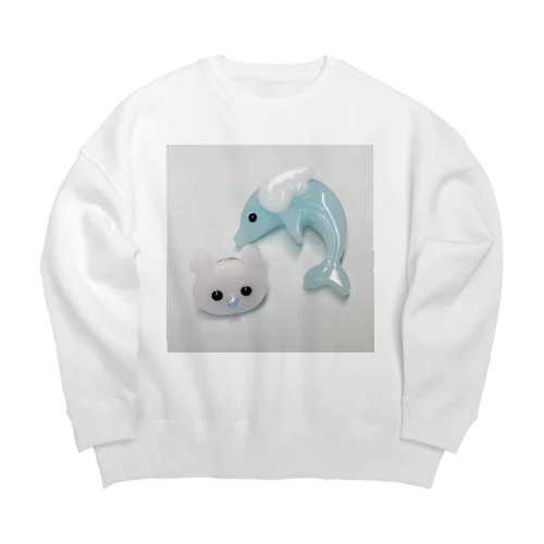 ちびべびちゃんと天使ないるかちゃん Big Crew Neck Sweatshirt