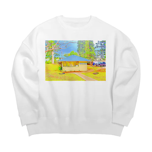 ラナイ島にある小さく可愛いBank of Hawaii（イラスト） Big Crew Neck Sweatshirt