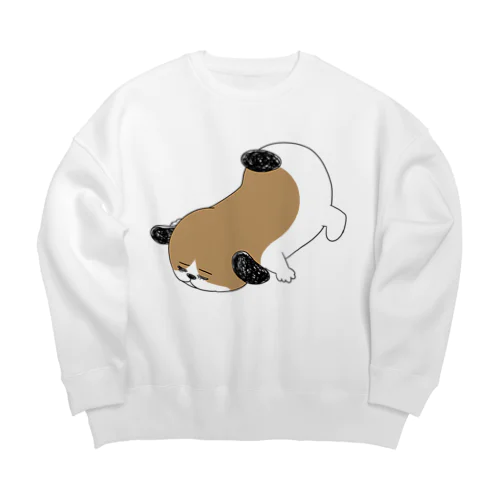 もじゃまるうつぶせ Big Crew Neck Sweatshirt