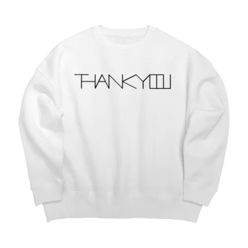 サンキュー（黒文字） Big Crew Neck Sweatshirt