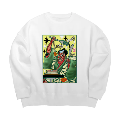 豪快なスイーツ男子、荒獅子男之助くん Big Crew Neck Sweatshirt