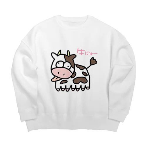 牛すうぇっと Big Crew Neck Sweatshirt