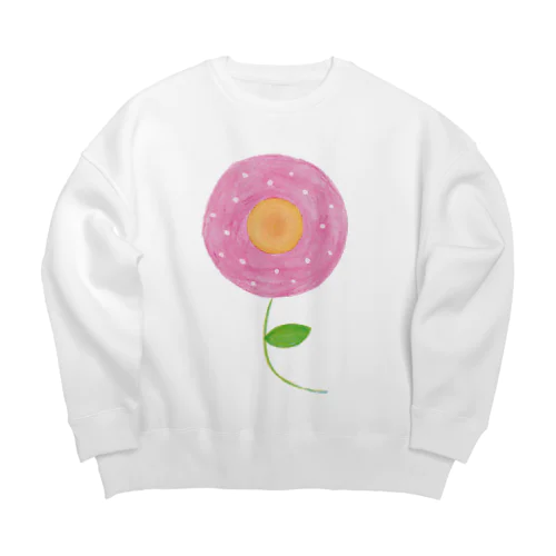 ピンクの花 Big Crew Neck Sweatshirt