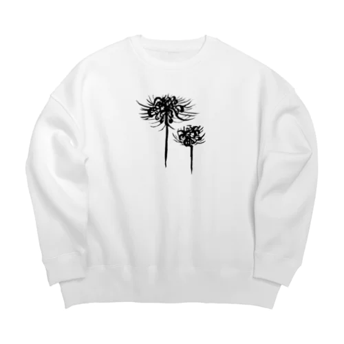 曼珠沙華　黒 Big Crew Neck Sweatshirt