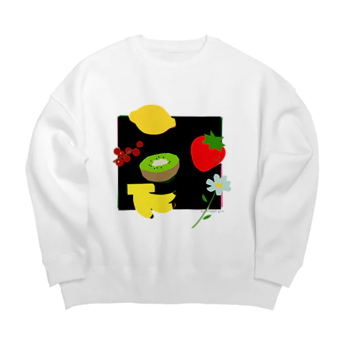 花とくだもの Big Crew Neck Sweatshirt