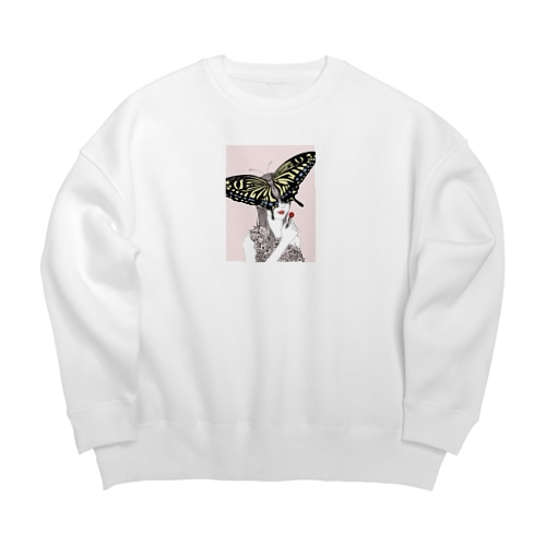 リップとアゲハ 女の子と花 Big Crew Neck Sweatshirt