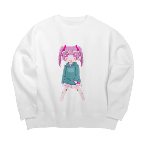 めん子ちゃん Big Crew Neck Sweatshirt