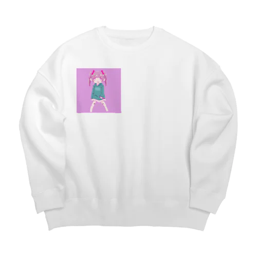 めん子ちゃん(背景) Big Crew Neck Sweatshirt