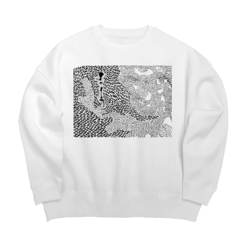 ランダムドット墨色ダーク Big Crew Neck Sweatshirt