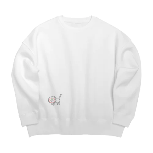 トマトの顔したらいおん Big Crew Neck Sweatshirt