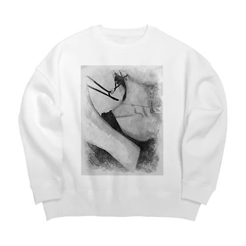 サンバイザーの紐まで巻き込む女 Big Crew Neck Sweatshirt