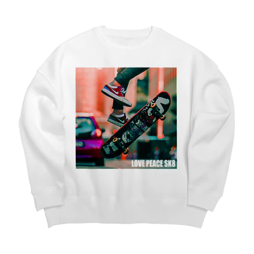 Love Peace SK8 #6 Big Crew Neck Sweatshirt