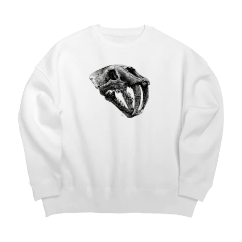 Smilodon(skull) Big Crew Neck Sweatshirt