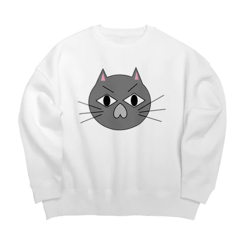 こむ猫 Big Crew Neck Sweatshirt